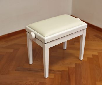 Klavierhocker - weiß matt - top