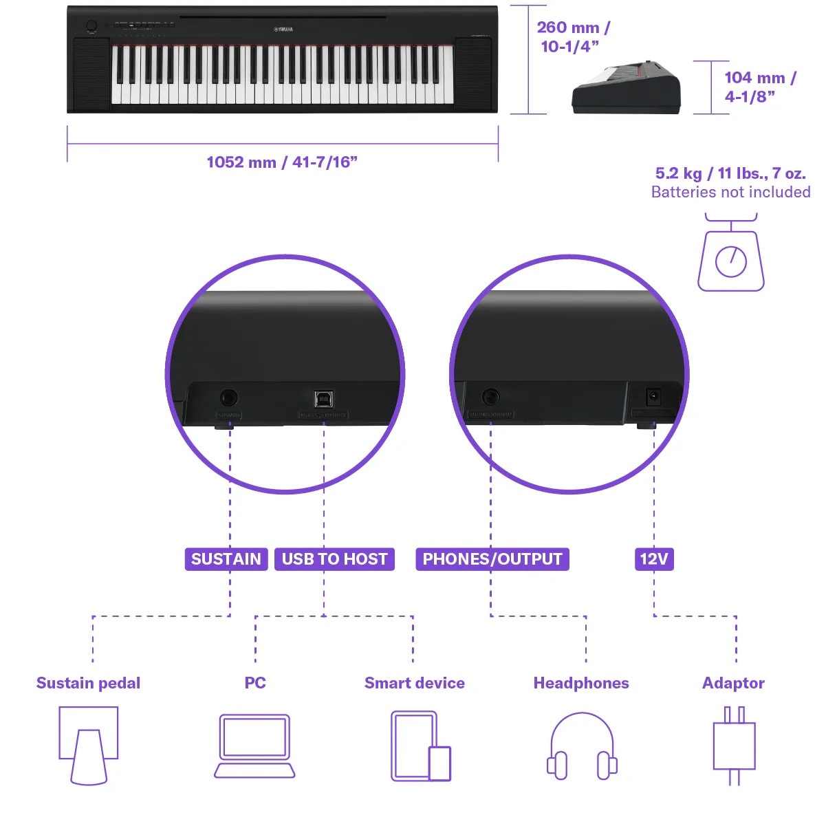NP-15-Dimensions Yamaha NP-15 Dimensions