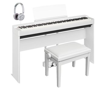 Yamaha Piano P225Wh mit Ständer 3er Pedal Klavierbank Kopfhörer