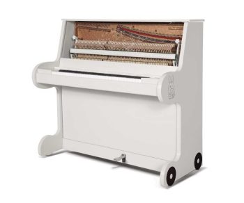 Kinder Klavier Piano Pearl river weiß matt mit transparentem Oberrahmen